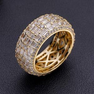 Los más nuevos anillos Baguette completos de moissanita de laboratorio Vintage chapados en oro rosa de 14 quilates para mujeres certificadas - Product Image 6