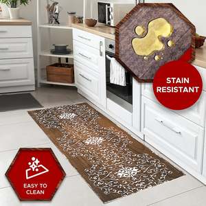 Tappeto da Cucina Anti-Fatica Oversize 20x55 in PU Intrecciato con Design Ammortizzato Antiscivolo per Stare in Piedi - Product Image 4