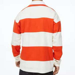 Camiseta de Rugby de Manga Larga para Hombre, Lisa o a Rayas, de Algodón y Elastano, con Logotipo Bordado Personalizado - Product Image 4