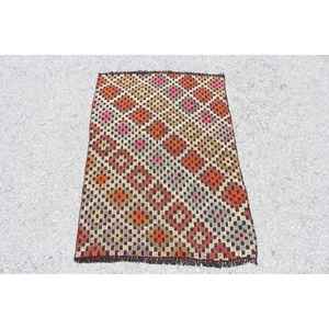Alfombra de 2.7x3.8 pies, Alfombra Turca Vintage, Alfombra de Lana Kilim Marrón - Product Image 1