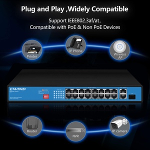 Nhà máy OEM/ODM PoE chuyển đổi 4 8 16 24 cổng 10/100M <span class=keywords><strong>Ethernet</strong></span> sợi chuyển đổi PoE Gigabit với SFP cổng - Product Image 2