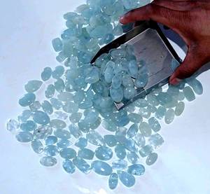 อความารีนธรรมชาติอัญมณีหลวมหินเหลี่ยมเพชรพลอยหลวม Cabochon สําหรับเครื่องประดับทําใช้มีจําหน่ายในราคาต่ํา - Product Image 1