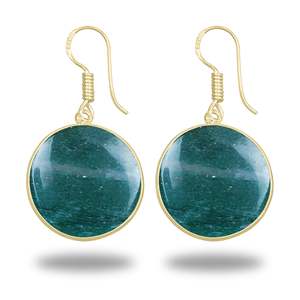 Nouveauté 2026 Boucles d'oreilles en aventurine Boucles d'oreilles en laiton plaqué or Luxe Boucles d'oreilles uniques authentiques pour femmes au meilleur prix - Product Image 2