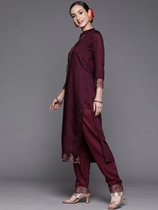 נשים ויסקוזה מסורתי תערובת <span class=keywords><strong>kurta</strong></span> סט סדרה רקומה שמלה פקיסטנית רקומה שמלה פקיסטנית - Product Image 3