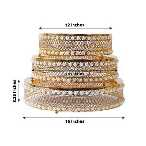 Artful Metal <b>Cake</b> <b>Stand</b> SetBuilt for an Elevated Serving Environment with a Smooth Decorative Build Improves <b>Cakes</b> in Receptions - Product Image 5