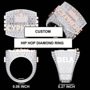 Anillo Hip Hop para hombre en plata de ley 925 cultivado en laboratorio con diamantes de corte redondo de claridad VVS para fiesta de compromiso de boda - Product Image 6