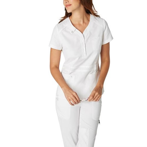 Conjuntos de Uniformes Médicos de Manga Corta con Cuello Redondo en Color Blanco, Uniformes de Enfermera para Hospital, Servicio OEM - Product Image 5