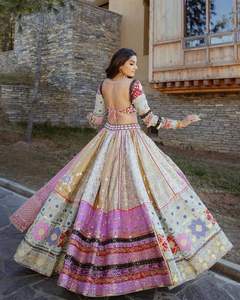 Navratri Especial Último Diseñador Muselina Algodón Impreso Y Espejo Real Trabajo Lienzo Patta Lehenga Choli Con Dupatta Full Stitch - Product Image 3