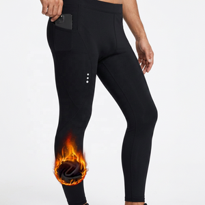 Collants noirs ajustés sans couture pour femmes, longueur longue, en spandex et nylon, avec poche et motif flamme - Product Image 4