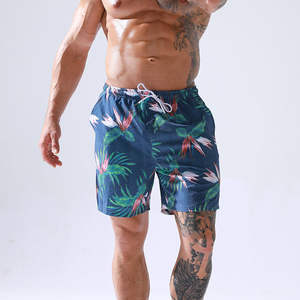 กางเกงชายหาดขาสั้นสำหรับผู้ชายกางเกงขาสั้นแห้งเร็วโพลีเอสเตอร์สแปนเด็กซ์ความยาวถึงเข่า - Product Image 1