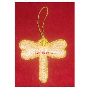 Trabajo hecho a mano mantequilla mosca forma Zari bordado con cuentas árbol de Navidad adornos colgantes para colgar decoración con cantidad a granel - Product Image 1