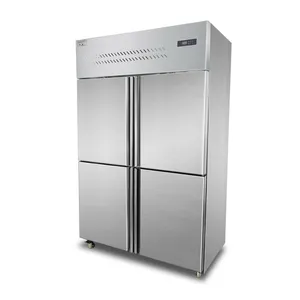 Raffreddato ad aria 4 porte congelatore verticale frigo ristorante commerciale 1000L verticale refrigeratore frigorifero
