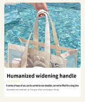 Sac de plage en PVC transparent, grand sac de voyage et de bain imperméable pour l'été, organisateur de cosmétiques et de produits de toilette