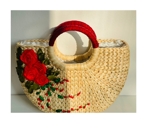 กระเป๋าผักตบชวางานแฮนด์เมดสำหรับผู้ซื้อจากต่างประเทศส่งออกกระเป๋าที่เป็นมิตรต่อสิ่งแวดล้อม - Product Image 5