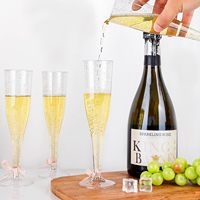 Vente en gros de verres à champagne et à vin de luxe de 4.5oz gobelet dur flûtes à champagne tasses à whisky en plastique pour la fête de mariage