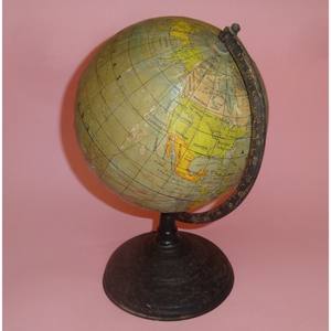 Vintage World Globe Earth Map Greece 1950S Old Greek Desktop Rotating Earth Globe World Geography Educational Home <b>Office</b> <b>Decor</b> - Product Image 1