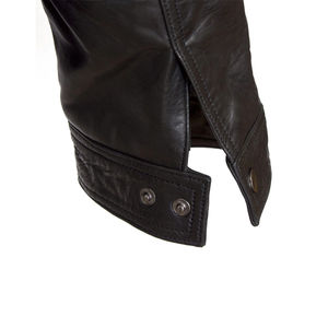 Blouson aviateur en cuir décontracté pour homme, fermeture éclair, manches longues, imperméable, logo frontal, style streetwear - Product Image 6