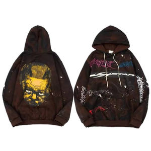 Venta al por mayor de sudaderas con capucha informales con logotipo personalizado de alta calidad Vintage impreso diseñador sudadera Streetwear cuello con capucha para Otoño Invierno - Product Image 1