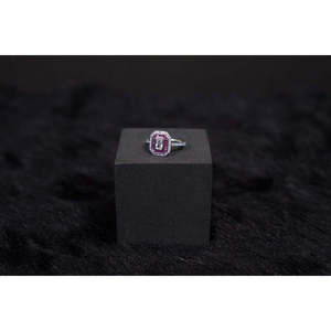 NOVAMART Fine SILVERINGS 925 STERLING ROYAL RUBY <b>SILVER</b> <b>RING</b> 10K Gold Men's Romantic Gemstone Engagement <b>Emerald</b> Cut Diamond Pla - Product Image 1