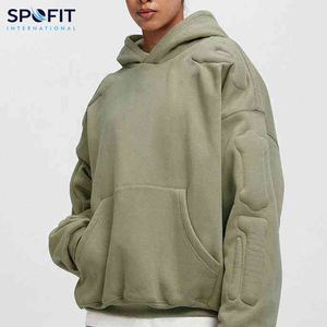 Sweat à capuche en coton mélangé, en vrac, teint en plaine, séchage rapide, impression en relief, fabriqué dans le meilleur matériau, sweats à capuche en relief pour hommes et femmes - Product Image 3