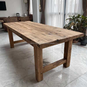 Table à manger de style campagnard en bois massif moderne KALATRI, fabriquée à la main, écologique, meubles pour appartement, hôtel, décoration de maison de campagne - Product Image 1