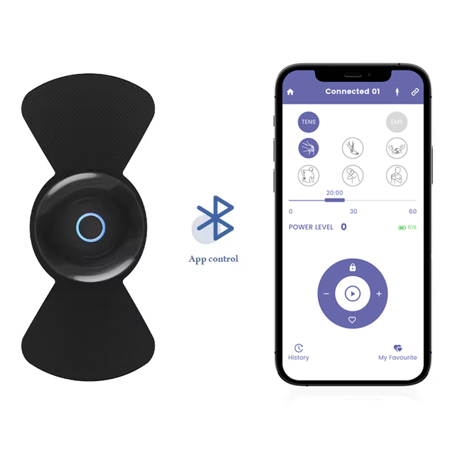 High Quality Cervical Spondylosis Wireless App Control Portable Rechargeable Menstrual Pain Relief Physical Tens Therapy Device