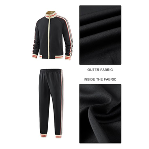 Conjunto de Top de cuello redondo para entrenamiento físico al aire libre, ropa deportiva con cremallera completa y logotipo personalizado, conjuntos de Jogger gris de tendencia superior para hombres - Product Image 6