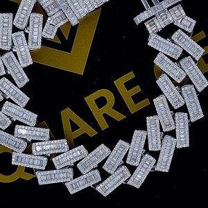 Bracelet Hip Hop 17cm Argent Synthétique Diamant Blanc Chaîne Cubaine Bracelets 18K Bijoux En Or Massif Ice Out Chaîne À Maillons Cubains - Product Image 1