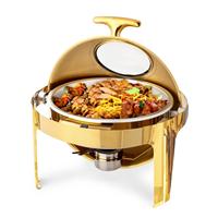 Réchaud à gaz au design créatif pour restaurant, hôtel, traiteur, buffet, en acier inoxydable, cuivre doré, portable, 8L