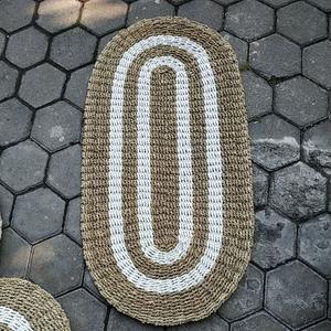 Recién llegados, Alfombra de Interior de algas marinas de forma ovalada para decoración del hogar, alfombras de paja natural, alfombras tejidas a mano - Product Image 4
