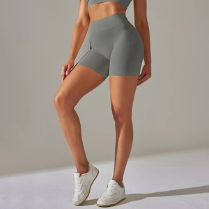 Pantalones Cortos Elásticos de Cintura Alta para Mujer, Ropa Deportiva Suave con Logotipo Personalizado, Venta Al por Mayor, Transpirable, Ropa de Gimnasio - Product Image 5