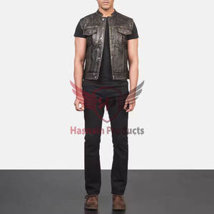 Chaleco de cuero genuino Reversible de calidad superior hecho en Pakistán para hombres de talla grande estilo informal para ropa exterior de moda de invierno - Product Image 1