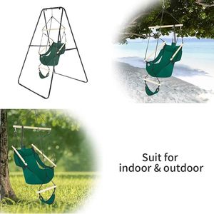 Chaise suspendue pour <span class=keywords><strong>hamac</strong></span>, siège de balançoire Air Deluxe avec corde à travers les barres, détente plus sûre avec oreiller plus complet et porte-boisson - Product Image 5