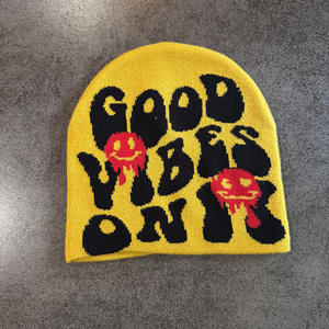 Gorro de Lana de Punto Estilo Y2K Personalizado al por Mayor, con Estampados Fantasmales Europeos, para Adultos, Otoño Invierno, Gorro Jacquard - Product Image 3