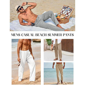 Pantalons en toile décontractés pour hommes, dernière mode, séchage rapide, respirant, haute durabilité, taille à cordon - Product Image 3