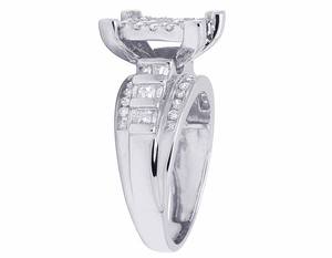 Customize 925 Silver With Round & Baguette Moissanite Diamond <b>Iced</b> Out Luxury Engagement Ladies <b>Ring</b> - Product Image 3