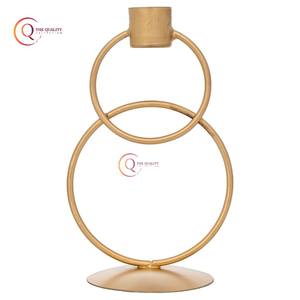 Bougeoir de table en métal fait à la main couleur or fil de fer fait de haute qualité mariage et fêtes fournitures uniques de pot de bougie - Product Image 3