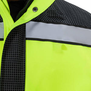 Adjustable Men Safety Jacket High Visibility <b>Reflective</b> Strips Multi Pocket Workwear for Construction and Industrial Tasks - Product Image 6