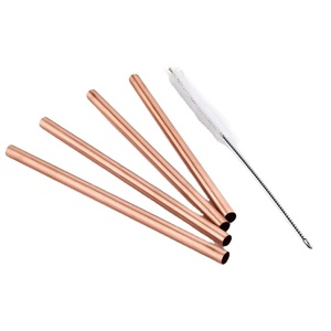Accessoires de barre en cuivre pur 100% pailles à boire-écologiques et réutilisables pour une utilisation à la maison dans un restaurant d'hôtel - Product Image 1