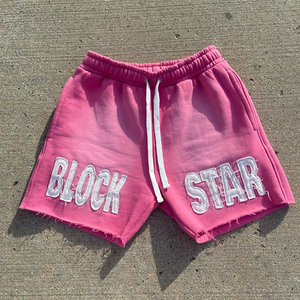 100% algodón desgastado bordado sudor corto logotipo personalizado ácido lavado ropa casual hombres pantalones cortos - Product Image 2