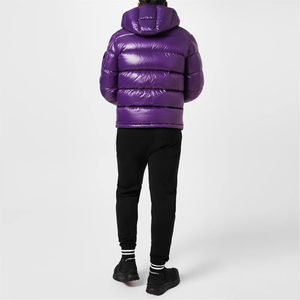 Veste d'hiver matelassée pour homme, noire, décontractée, à blocs de couleur, à col montant, imperméable, prix bas, logo personnalisé - Product Image 4