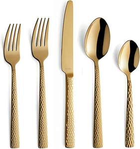 Ensemble de couverts en cuivre martelé, personnalisé, fantaisie, prix bas, fait à la main, vente en gros, élégant, classique, en métal - Product Image 1