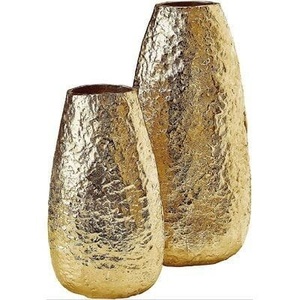 Florero de estilo moderno para decoración de esquina de comedor o dormitorio, jarrones decorativos de madera con acabado dorado - Product Image 6