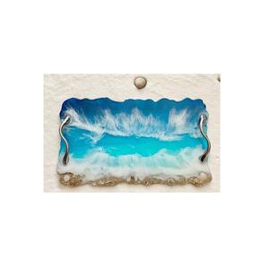 Plateau de service en résine époxy de haute qualité avec poignée en métal doré pour la maison et l'hôtel Prix raisonnable - Product Image 5