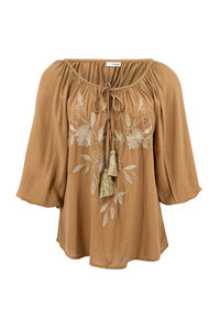 Blusas de Alta Calidad para Mujer al por Mayor, Casuales de Verano con Manga Larga, Encaje, Bordado, Cuello en V, Transpirables, Ecológicas y 100% de Algodón - Product Image 2