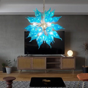 Белая сферическая люстра Sputnik-ручной выдувной стеклянный цветочный бутон для столовой/спальни/лестницы" - Product Image 3