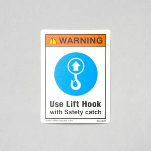 M45 Hoist Safety Adhesive <b>Sticker</b> Warning Decal for Lift Hook Safety Latch Waterproof Heat-Resistant Rigging Compliance Label - Product Image 6