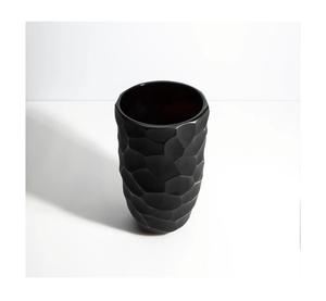 Modern Style Antique <b>Cast</b> Aluminium Decorative Flower Vases Unique Geometric Textured Design with Black Bronze <b>Powder</b> Coating - Product Image 4