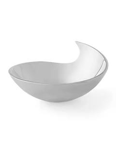 Elegant Triple Silver <b>Bowl</b> With Golden Floral Base Perfect For Serving <b>Snacks</b> Or As A Luxurious Table Decor Accent - Product Image 3
