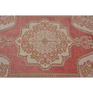Turkish Eco-Friendly Area Rug 4.2x7.4 ft (128x225 Cm) Vintage <b>Red</b> Patchwork <b>Wool</b> Latex Backing Rug - Product Image 5